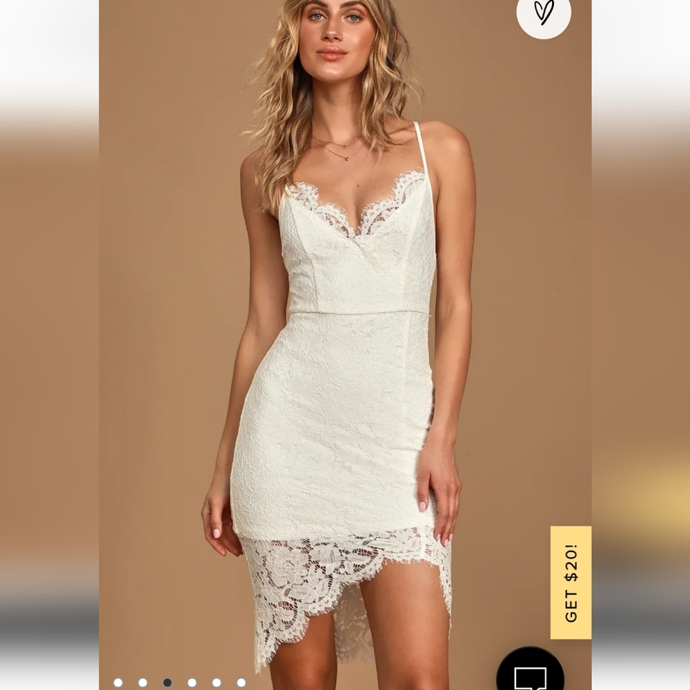 Lulu's Flirting With Desire White Bodycon Dress